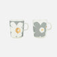Unikko Anniversary Mug 250ml Set of 2 (White, Light Grey, Gold)