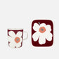 Unikko Anniversary Mug and Plate Set (White, Dark Cherry, Ash Grey)