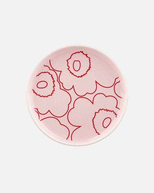 Oiva / Piirto Unikko Plate 13.5cm (Pink, Red)