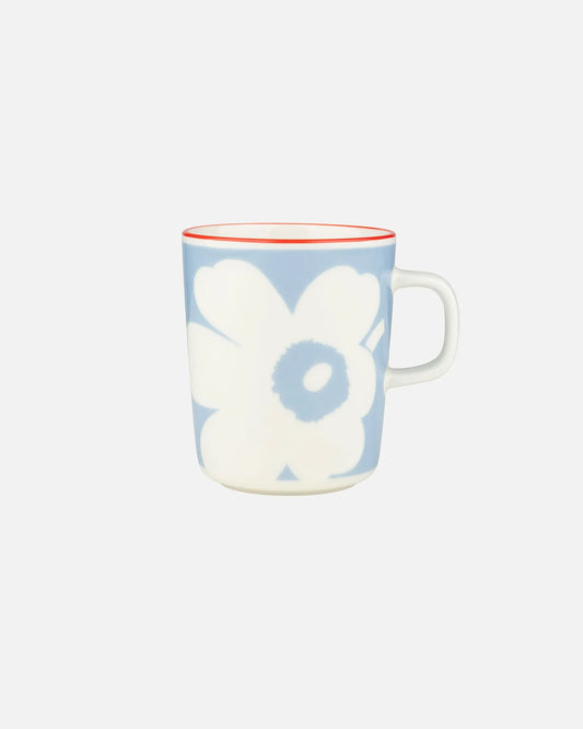 Marimekko Oiva / Juhla Unikko Mug 250ml (White, Light Blue, Orange Red)