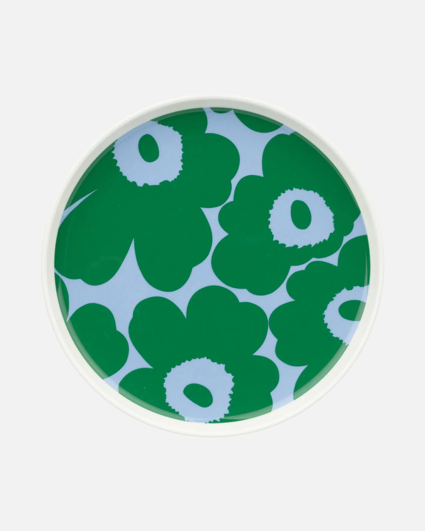Oiva / Unikko Plate 20cm (White, Green, Light Blue)