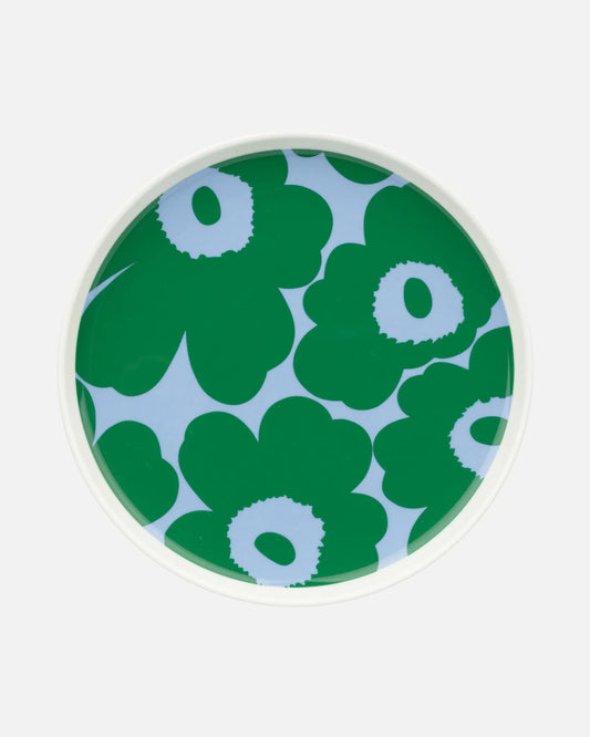 Oiva / Unikko Plate 20cm (White, Green, Light Blue)