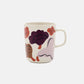 Marimekko Oiva Kukasta Kukkaan 250ml stoneware mug in plum bronze and terracotta