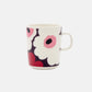 Marimekko Oiva Unikko 250ml stoneware mug in white plum cranberry and pink
