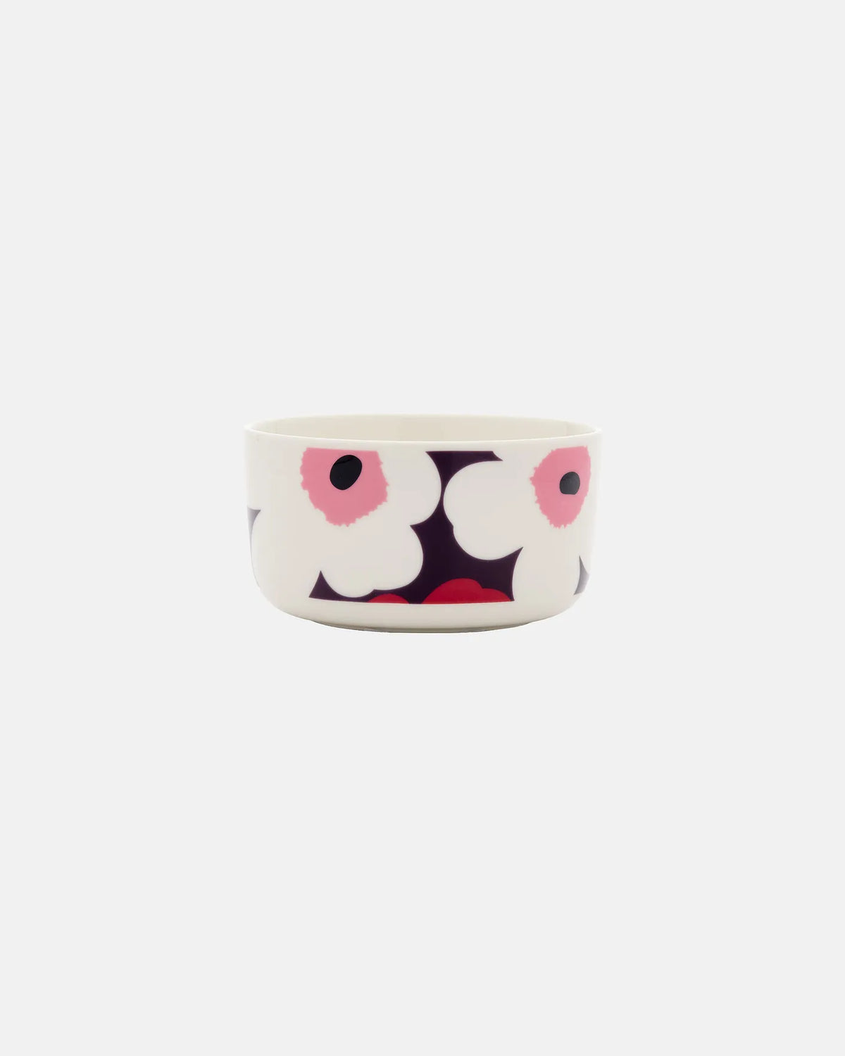 Marimekko Oiva / Unikko Bowl 500ml in White, Plum, Cranberry, Pink.