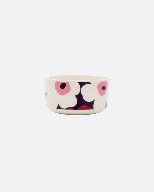 Marimekko Oiva / Unikko Bowl 500ml in White, Plum, Cranberry, Pink.