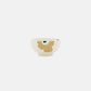 Marimekko Oiva Unikko 300ml stoneware bowl in beige light sand and dark green