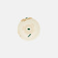 Aerial view of Marimekko Oiva Unikko 300ml stoneware bowl in beige light sand and dark green