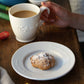 Studio M' Creamware Latte Mug, serving afternoon coffee. 