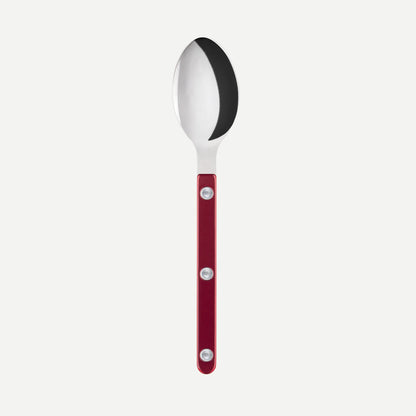 Sabre Paris Bistrot Pearly Teaspoon in Red with shiny finish, French made flatware.