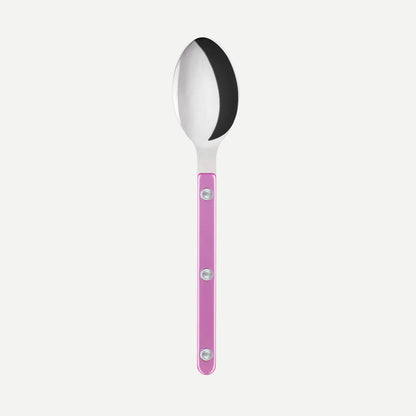 Sabre Paris Bistrot Pearly Teaspoon in Pink with shiny finish, French made flatware.