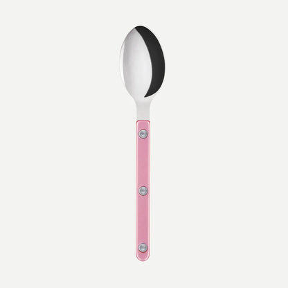 Sabre Paris Bistrot Pearly Teaspoon in Soft Pink with shiny finish, French made flatware.