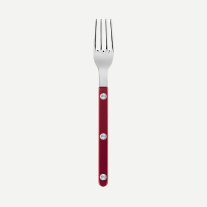 Sabre Paris Bistrot Pearly Cake Fork in Red with shiny finish, French made flatware.