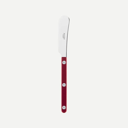 Sabre Paris Bistrot Pearly Butter Spreader in Red with shiny finish, French made flatware.