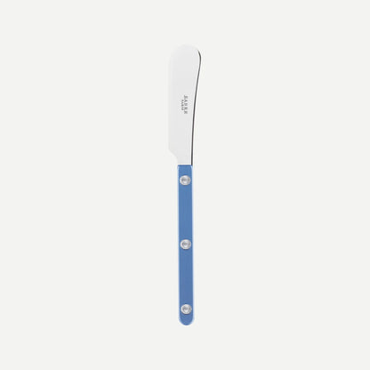 Sabre Paris Bistrot Pearly Butter Spreader in Light Blue with shiny finish, French made flatware.