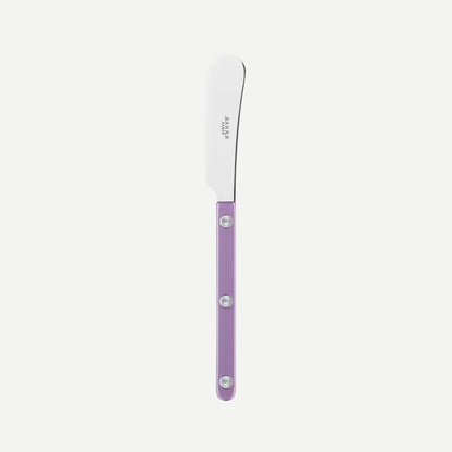 Sabre Paris Bistrot Pearly Butter Spreader in Lilac with shiny finish, French made flatware.