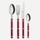 Sabre Paris Bistrot Pearly 4 piece cutlery set in Red with shiny finish, French made flatware.