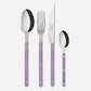 Sabre Paris Bistrot Pearly 4 piece cutlery set in Lilac with shiny finish, French made flatware.