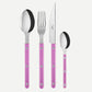 Sabre Paris Bistrot Pearly 4 Piece cutlery set in Pink with shiny finish, French made flatware.