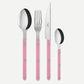 Sabre Paris Bistrot Pearly 4 piece cutlery set in Soft Pink with shiny finish, French made flatware.