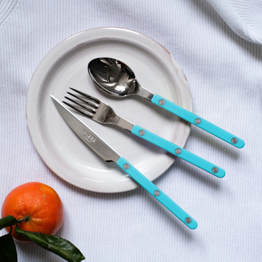 Sabre Paris Bistrot Shiny Solid Cutlery - Turquoise