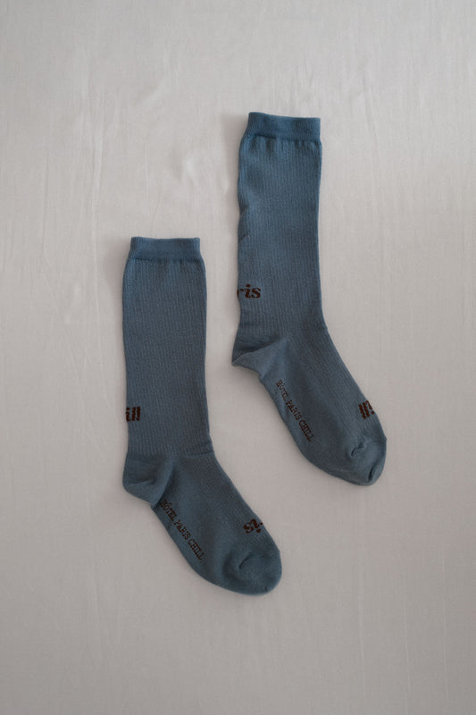 Paris Chill Socks (Grey Blue)