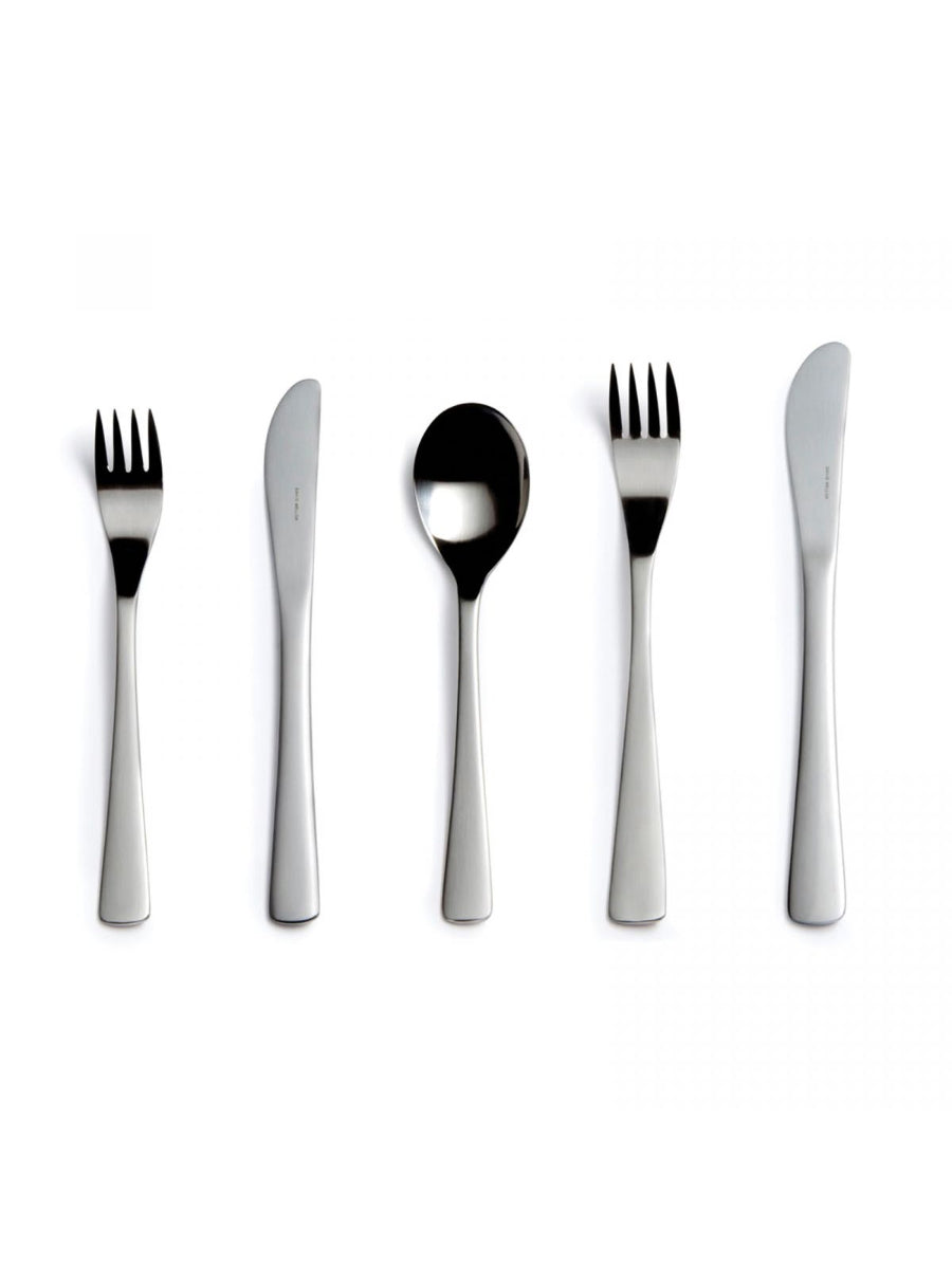 David Mellor Cafe collection stainless steel cutlery place setting with satin finish