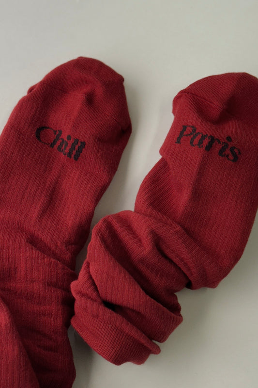 Paris Chill Socks (Cherry)