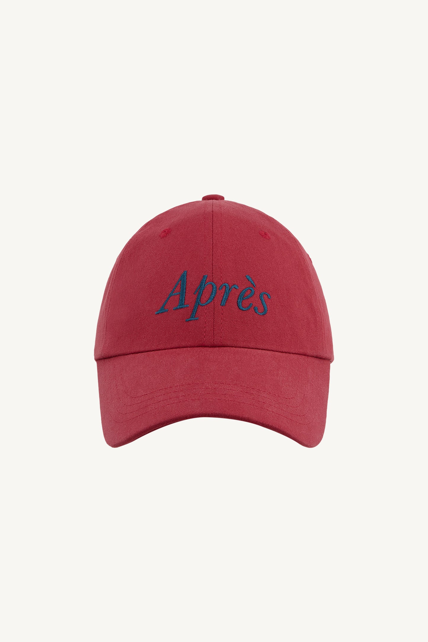 HÔTEL827 Sun Kissed Chilli red bio-washed cotton baseball cap with embroidered graphic