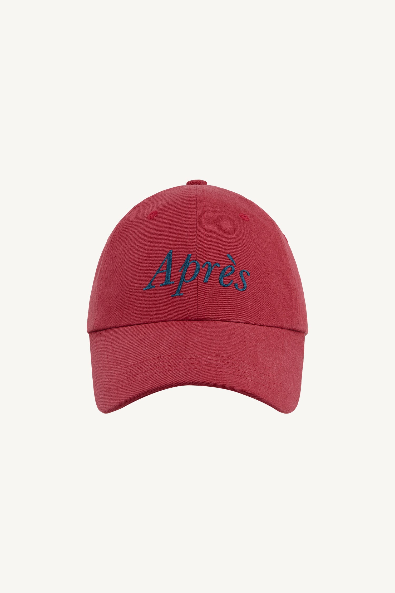 HÔTEL827 Sun Kissed Chilli red bio-washed cotton baseball cap with embroidered graphic