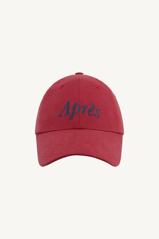 HÔTEL827 Sun Kissed Chilli red bio-washed cotton baseball cap with embroidered graphic
