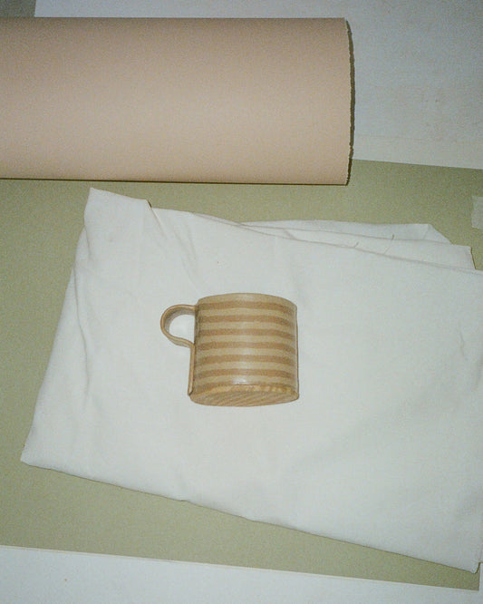 Paper Mug Stripe Oat 360ml