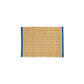 Overhead view of the HAY rectangular door mat in a vibrant yellow, showcasing its textured two-tone jute weave and contrasting wool border trim.