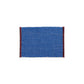 Overhead view of the HAY rectangular door mat in royal blue, showcasing its textured two-tone jute weave and contrasting wool border trim.
