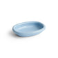 Hay Barro light blue terracotta oval dish on a white background.