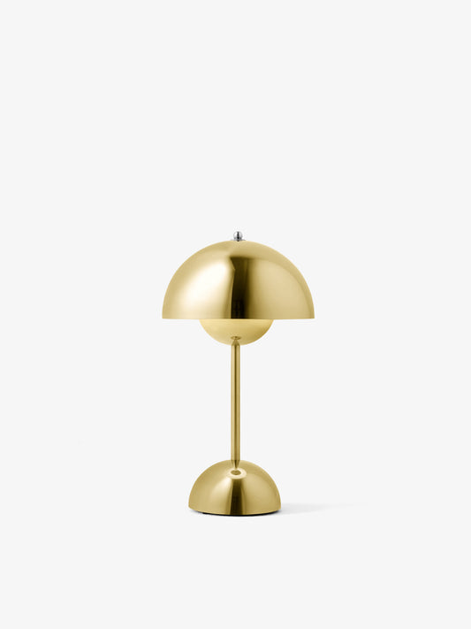 Verner Panton Flowerpot VP9 Portable Table Lamp (Brass-Plated)