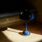 Sunlit &Tradition Verner Panton Flowerpot VP9 Portable Table Lamp in Steel Blue.