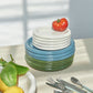Stacked Hay Barro plates in 18cm and 24cm.