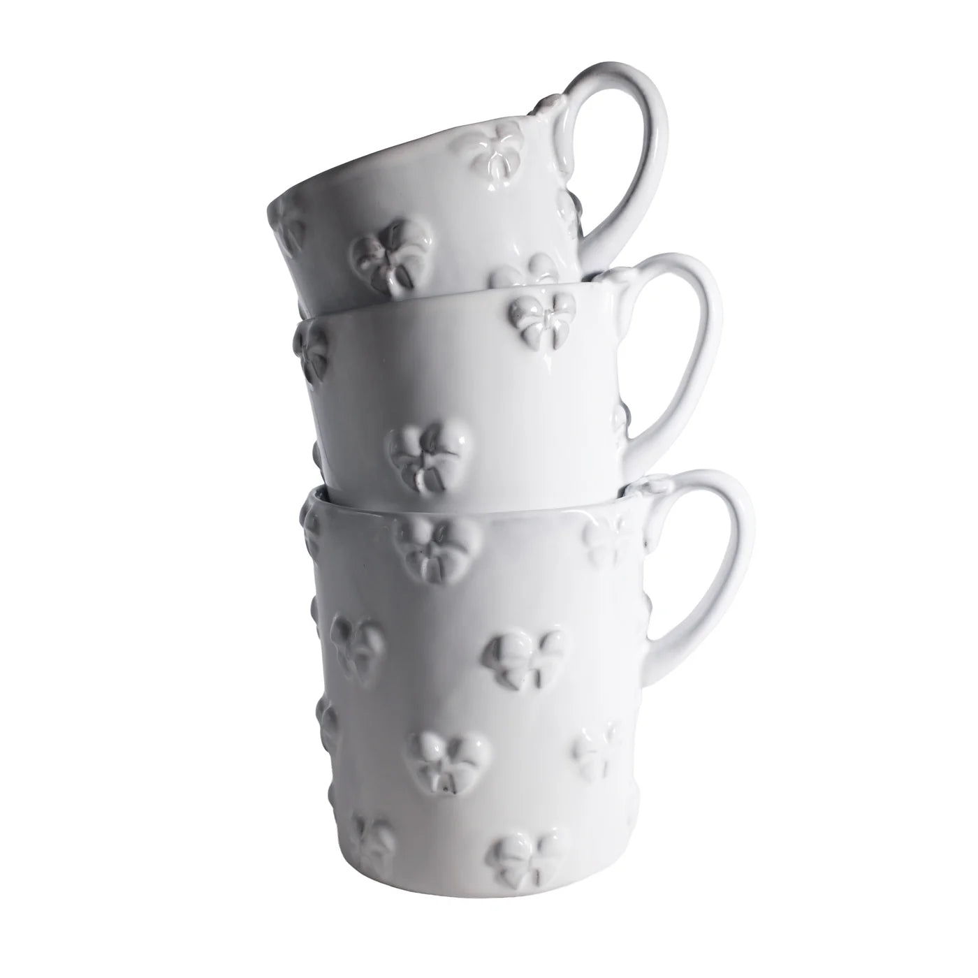 Carron Paris Nœud-Nœud Mug With Handle white bows in multiple sizes. 