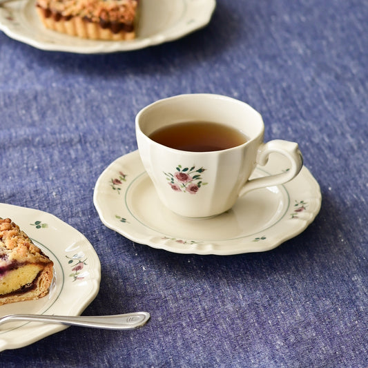 Studio M' Rosier Plate 16.5cm in a warm, subtle beige glaze, a perfect plate for serving your favourite dessert or use as a saucer to pair with Rosier Cup.
