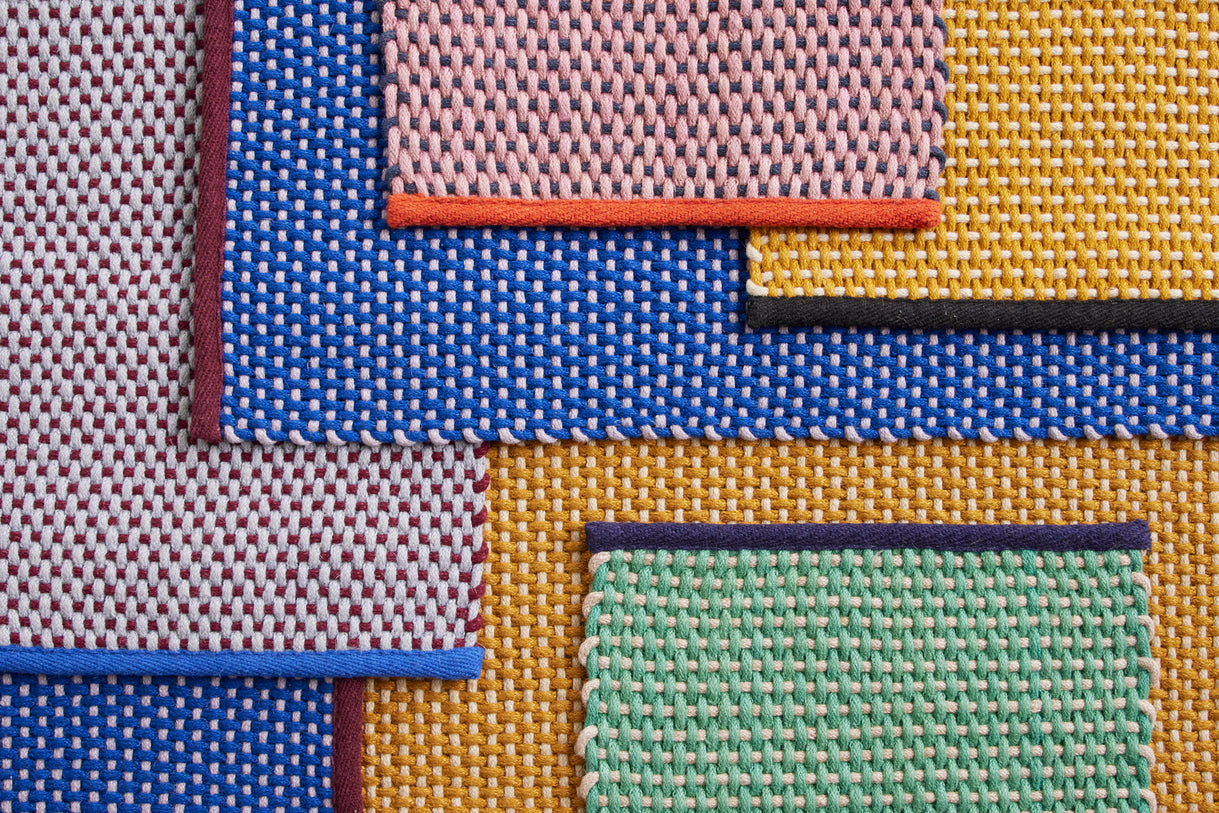 A close up shot of the Hay door mats, available in different colours.