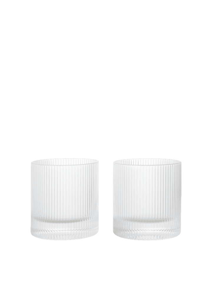 ferm LIVING Ripple mouth blown clear tumbler glasses set of 2