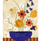 Art print Colourful Bunch in Blue Vase by Frankie Penwill, exclusively created for The Poster Club.