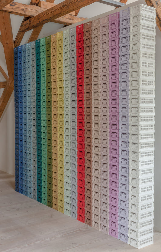 Stacked small Hay Colour Crate in all colourways. 