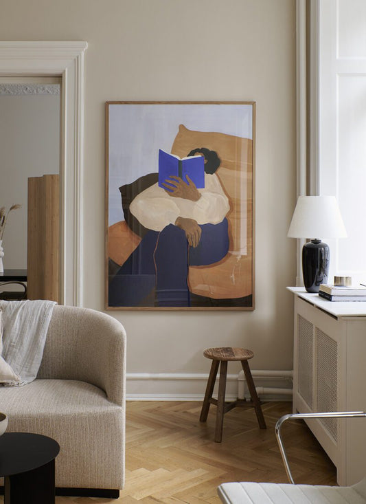 A lifestyle photo of the art print The Togo by Hanna Peterson, in a Scandinavian interior. 