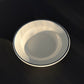 Tuxton Blue Line deep rim soup plate in eggshell white with hand-painted blue band.