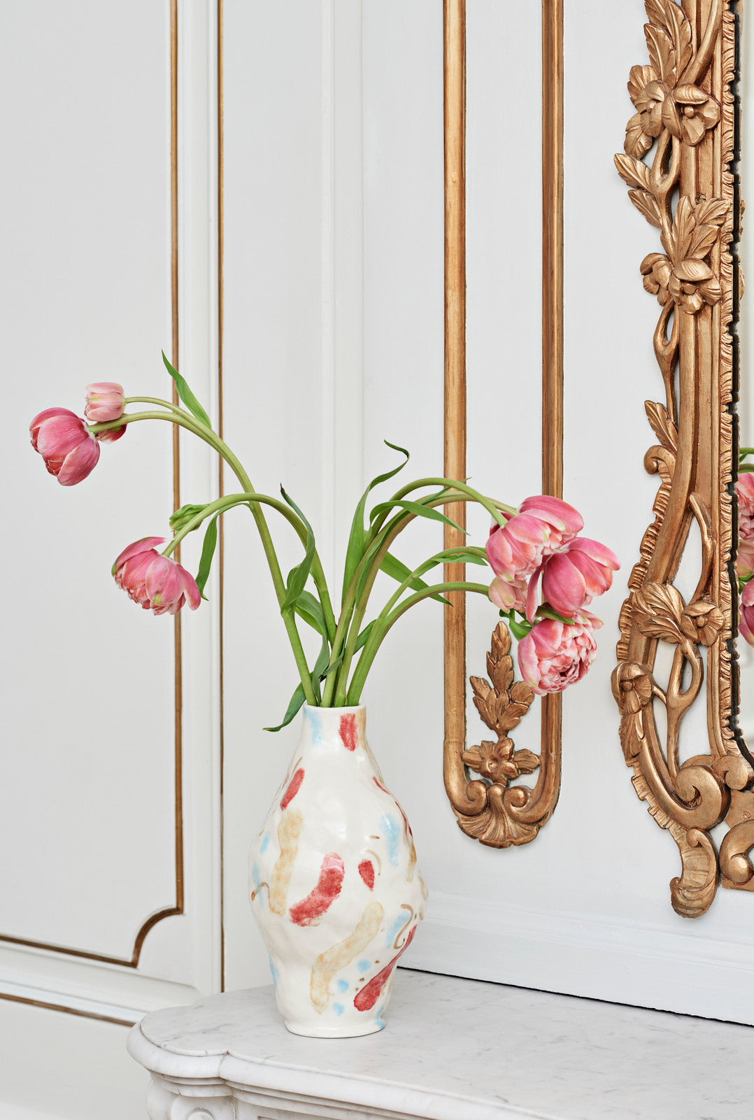  HAY Jessica Hans stoneware vase in the Miro colourway, decorated interiorly.