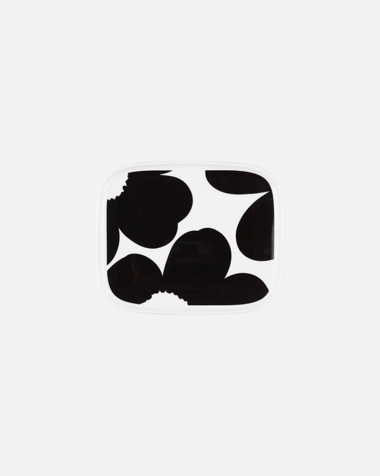 Oiva Iso Unikko Plate 12x15cm (Black, White)