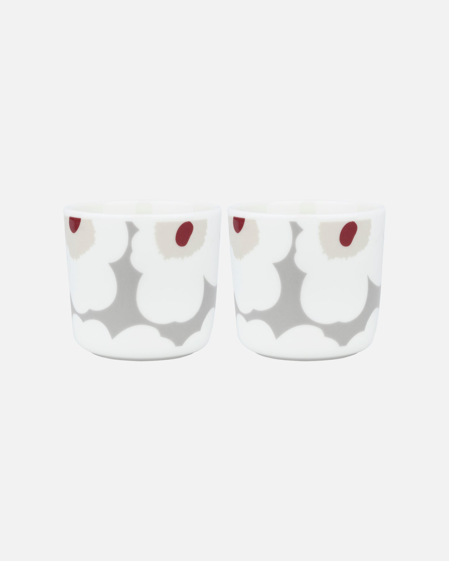 Unikko Cup Without Handle Set of 2 (Grey, Red, White, Yellow)