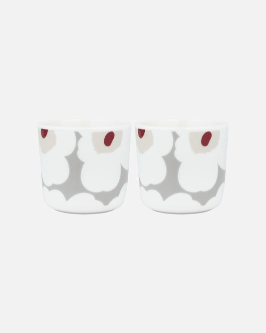 Unikko Cup Without Handle Set of 2 (Grey, Red, White, Yellow)
